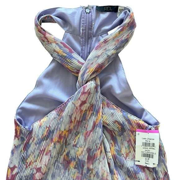 RDI Multicolored Pleated Ctosaover Halter Sundress - Picture 2 of 3
